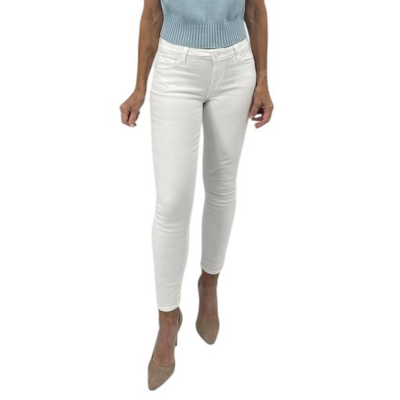 NEW PAIGE cindy straight jean with grand hem in white noise